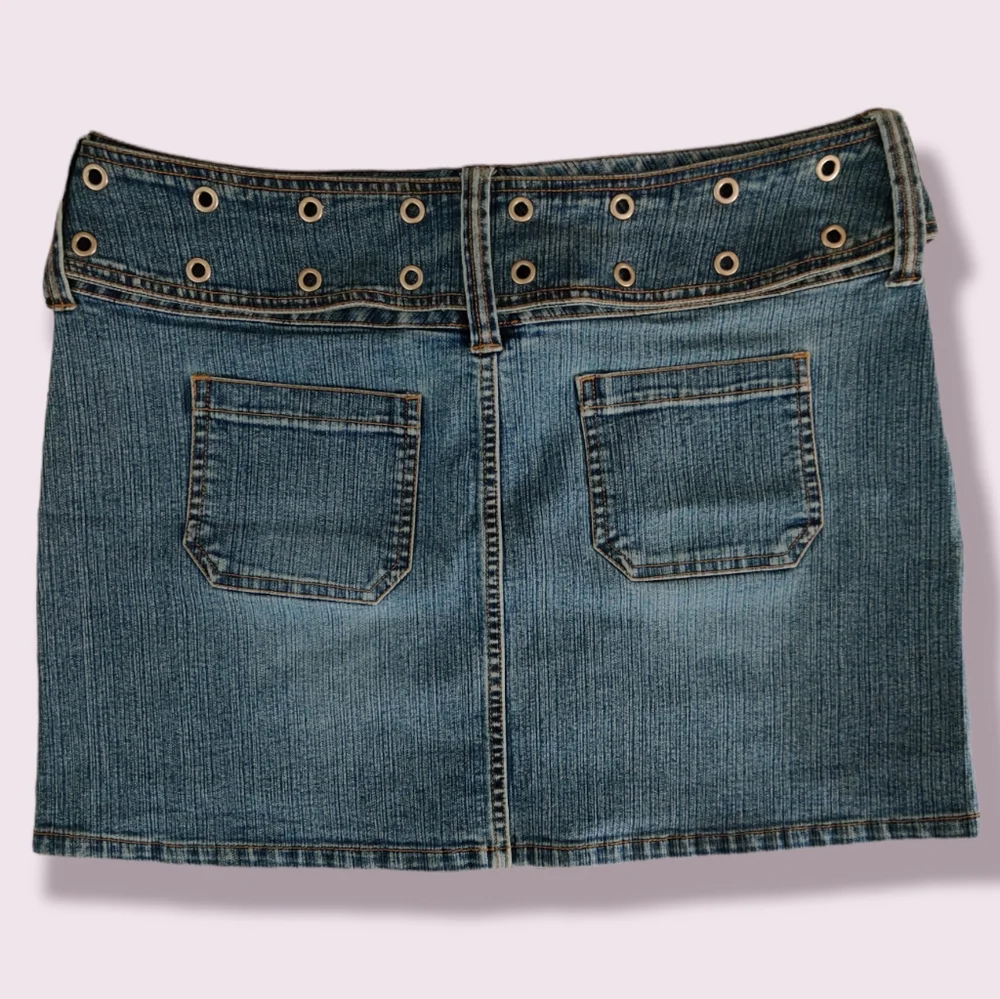 NWOT No boundaries Stretch Blue Jean Skirt with Belt Juniors Size 13 - Picture 2 of 9